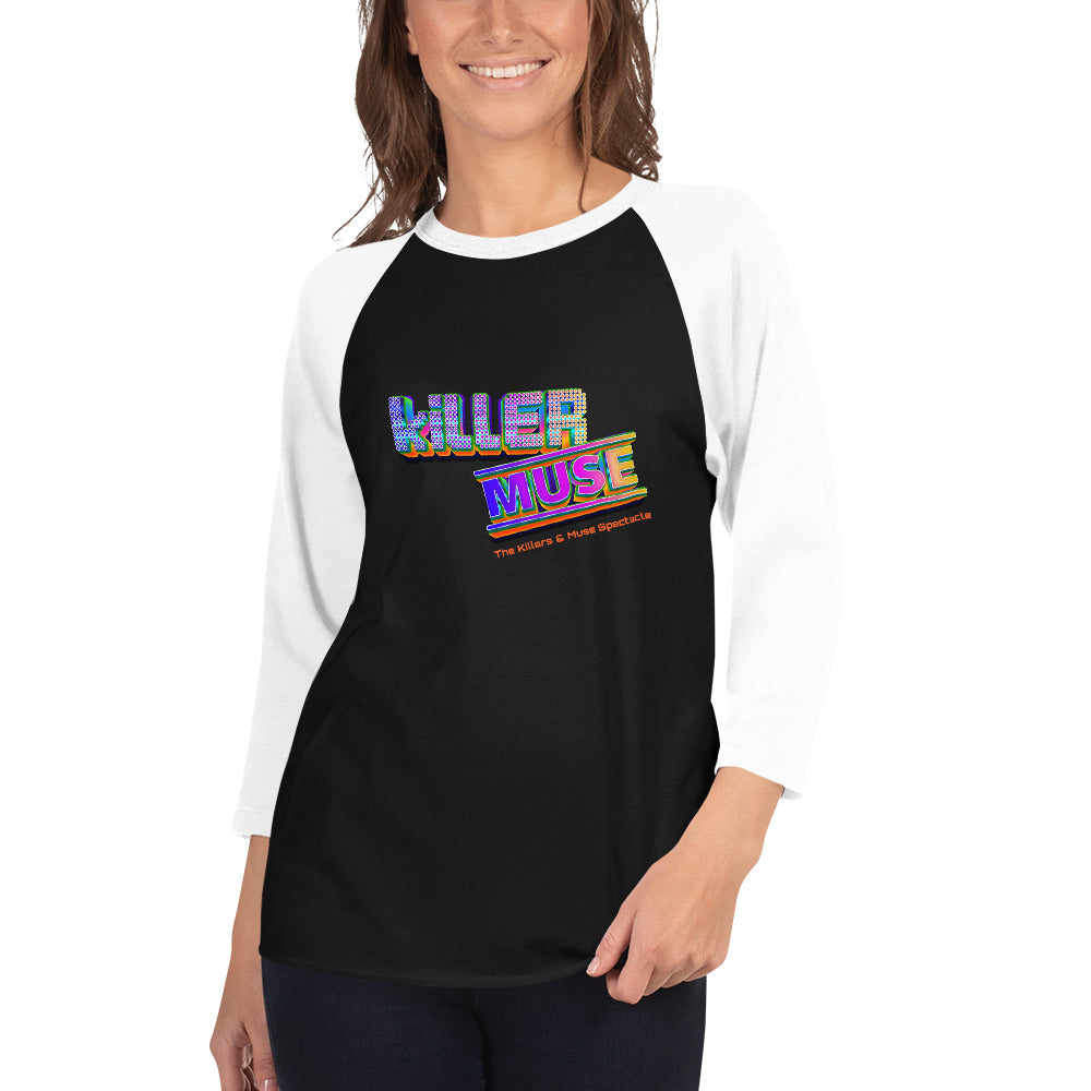 KillerMuse Retro Logo 3/4 sleeve raglan shirt