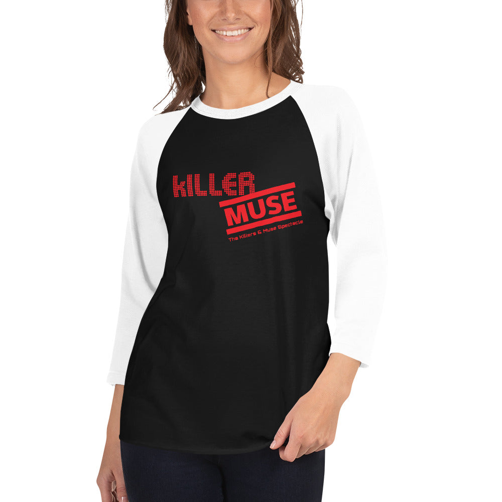 KillerMuse Red Logo 3/4 sleeve raglan shirt