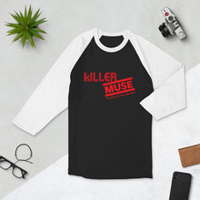 Load image into Gallery viewer, KillerMuse Red Logo 3/4 sleeve raglan shirt
