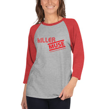 Load image into Gallery viewer, KillerMuse Red Logo 3/4 sleeve raglan shirt
