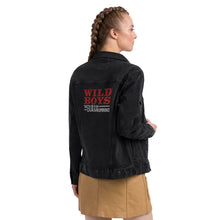 Load image into Gallery viewer, Wild Boys Red White Logo Unisex denim jacket
