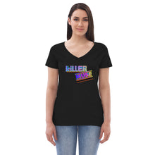 Load image into Gallery viewer, KillerMuse Retro Logo Women’s recycled v-neck t-shirt
