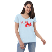 Load image into Gallery viewer, KillerMuse Red Logo Women’s recycled v-neck t-shirt
