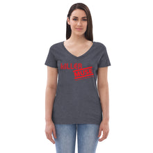 Load image into Gallery viewer, KillerMuse Red Logo Women’s recycled v-neck t-shirt
