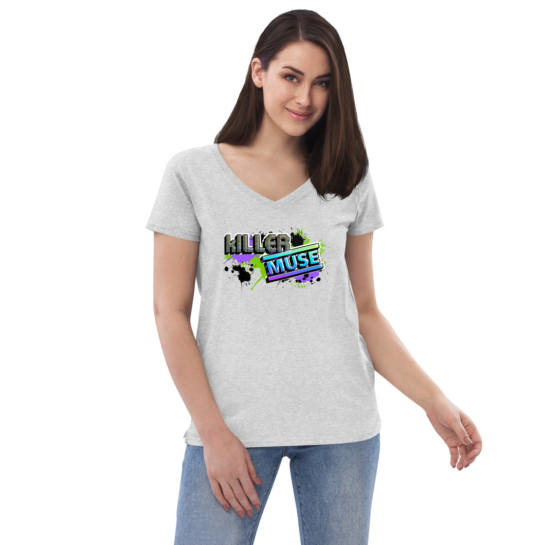 KillerMuse Graffiti Logo Women’s recycled v-neck t-shirt