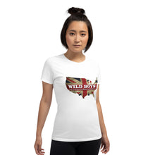 Load image into Gallery viewer, Wild Boys Union Jack Women&#39;s Short Sleeve T-shirt (Choice of Black or White)
